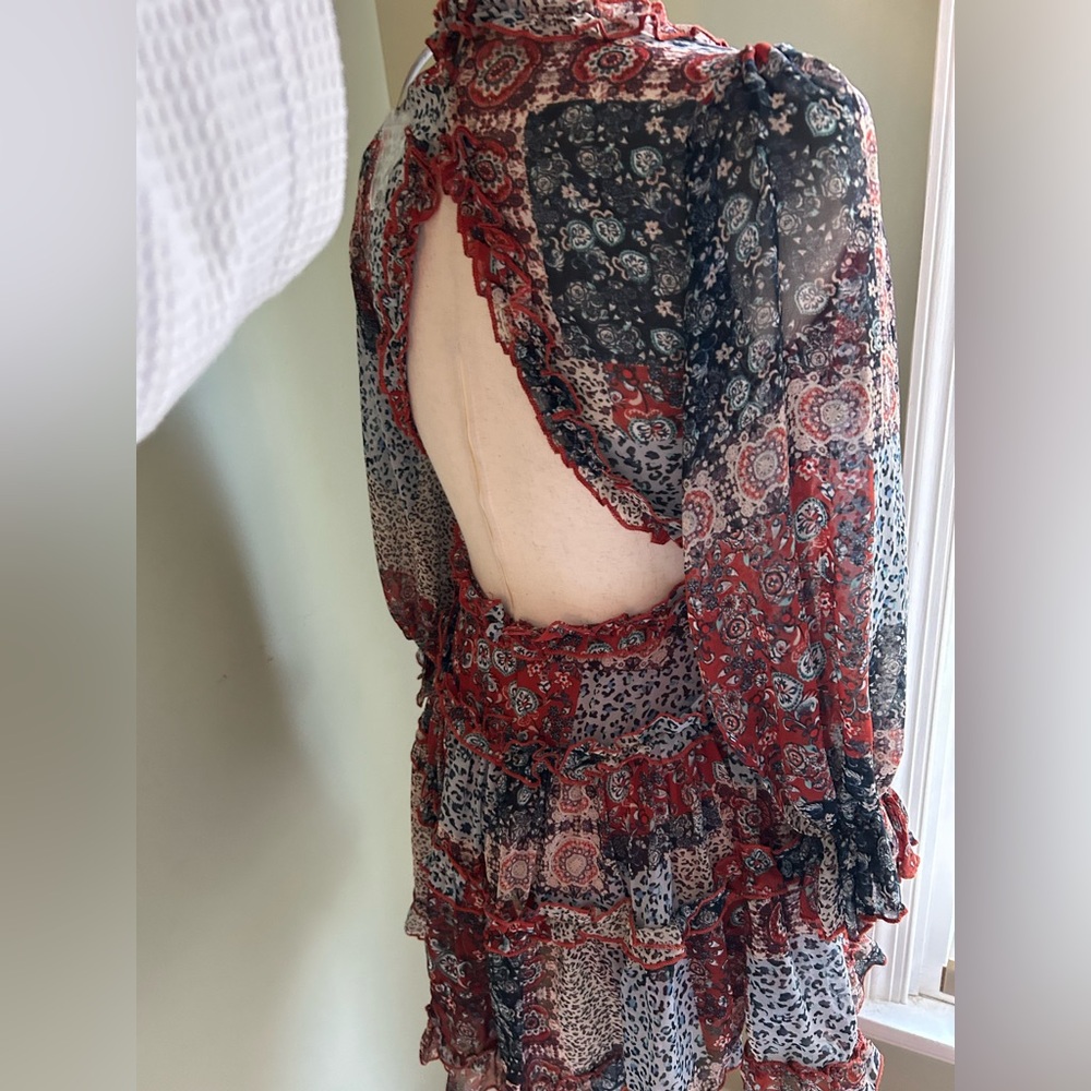 NWT Olivaceous Patchwork Open Back Minidress Smal… - image 7